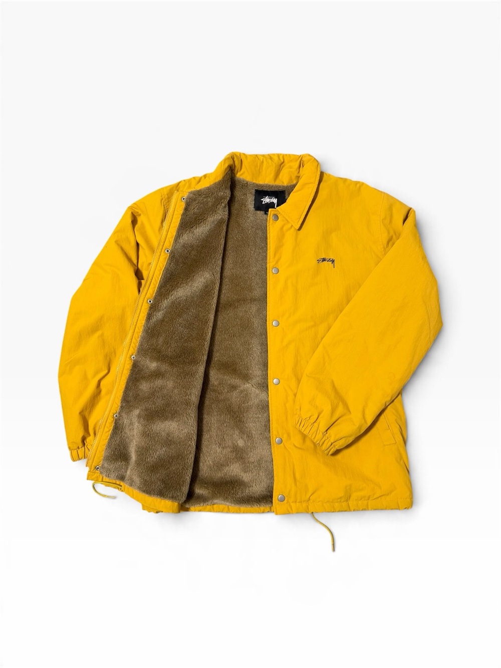 Stüssy Smooth Stock Coach Jacket (Style 115313) - Mustard Yellow - Mens Sz. L